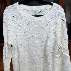 Cream/White sheer sweater